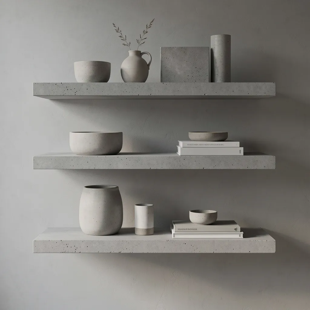 Concrete candle holder with steel detail